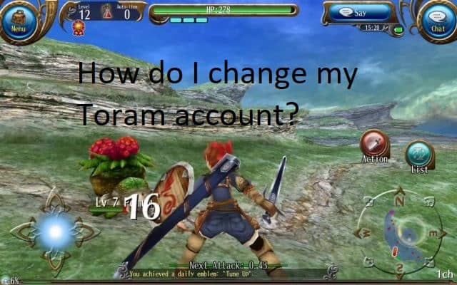 How do I change my Toram account?