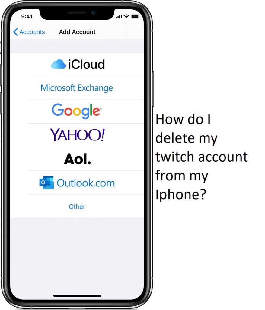 How do I delete my twitch account from my Iphone?