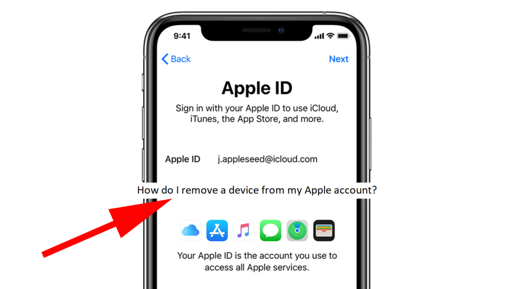 How do I remove a device from my Apple account?