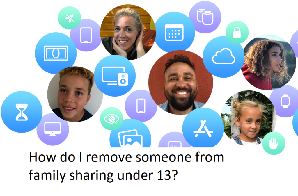How do I remove someone from family sharing under 13?