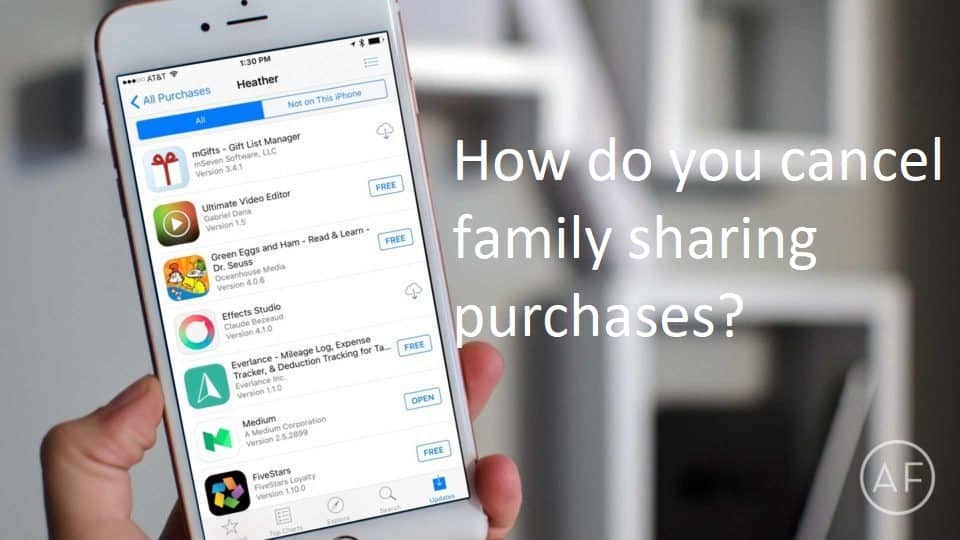 How do you cancel family sharing purchases?
