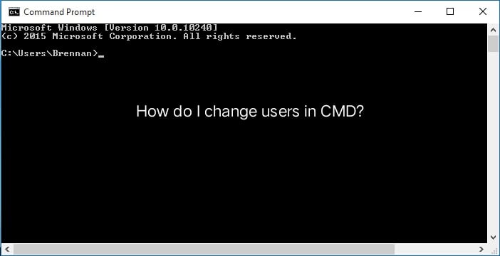 How do I change users in CMD?