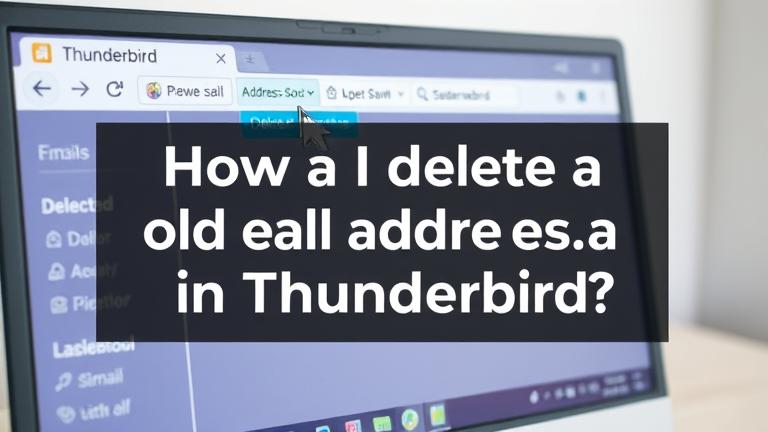 alt_text: Thunderbird interface with an old email selected for deletion, showing trash icon and confirmation.