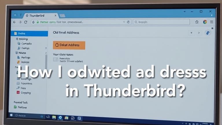 alt_text: Thunderbird settings screen with "Old Email Addresses" note and delete option highlighted.