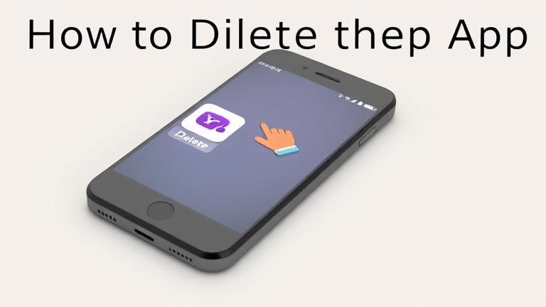 alt_text: Phone screen showing Yahoo app with delete option, finger ready to uninstall, titled "How to Delete the Yahoo App."