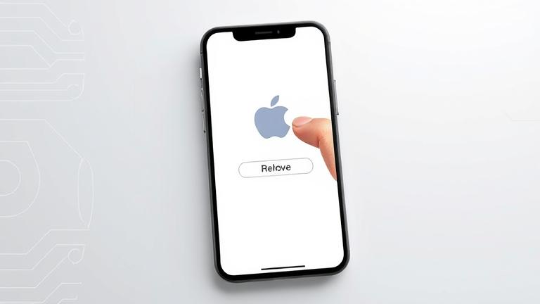 Android phone deleting Apple ID with a trash icon and tap, symbolizing account removal.