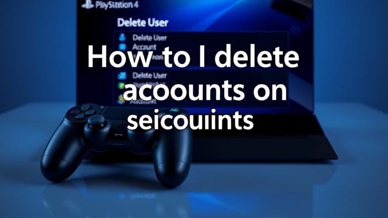 alt_text: PS4 console and controller with account settings menu highlighting "Delete User".