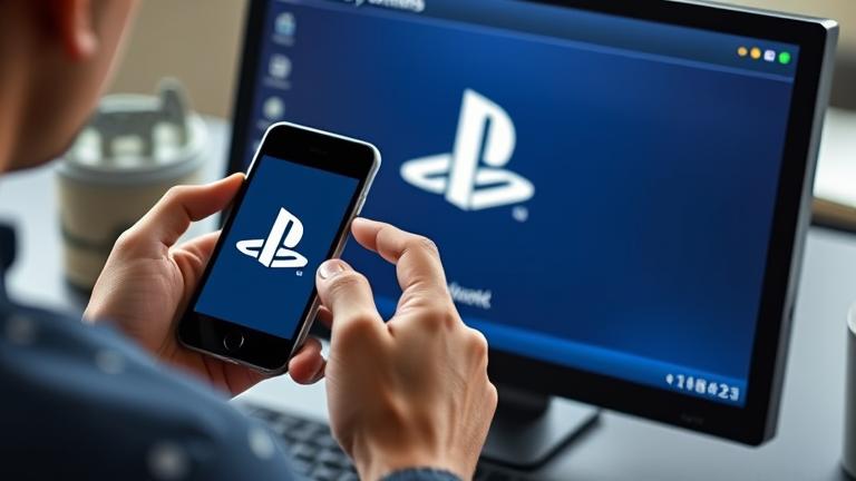 Person considering PSN account management on screen with settings and icons, exploring deletion options.