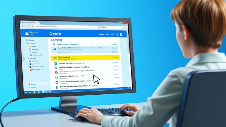 alt_text: User with Windows Live Mail open, cursor on contacts, guiding contact deletion.