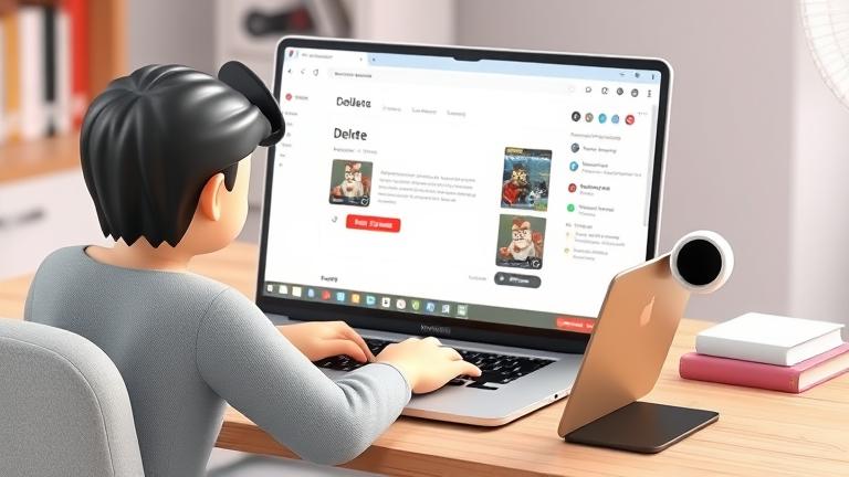 A user confidently deleting a Roblox game on a device with clear interface and delete options.