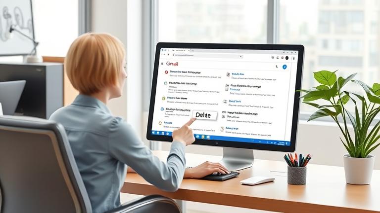 alt_text: Person clicking delete on a Gmail group on their computer screen.