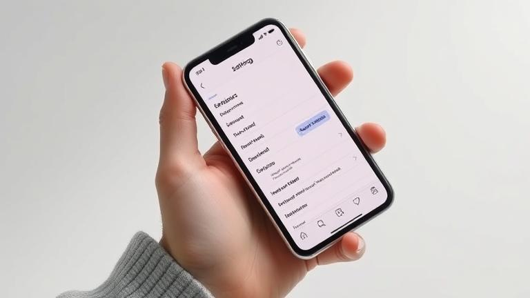 alt_text: Person holding iPhone with Instagram app open, highlighting the "Delete Account" setting.