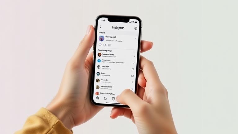 alt_text: Person holding phone with Instagram settings open, guiding account management or deletion.