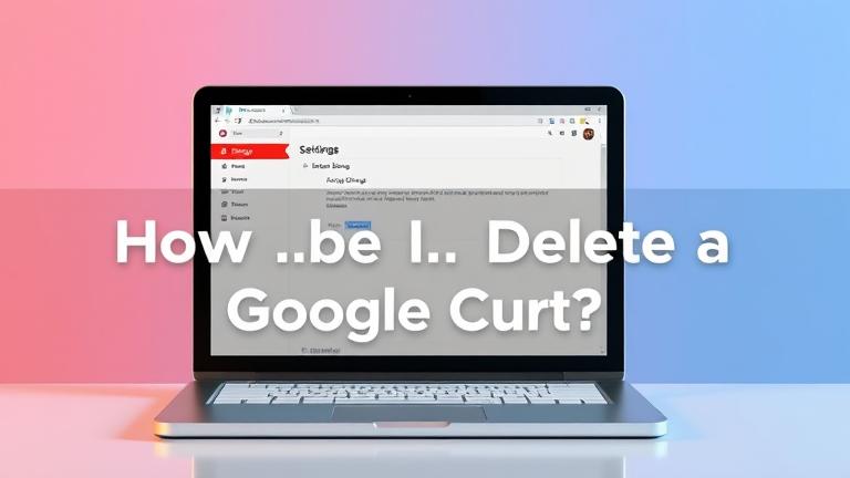 alt_text: Laptop screen showing Google Groups settings with a cursor over "Delete Group" button.