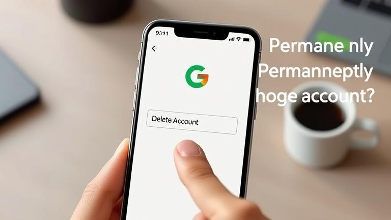 alt_text: Smartphone showing Google Pay with delete button, finger about to tap, clean background.