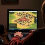 alt_text: Person playing Age of Empires on a Windows 7 desktop, blending nostalgia and modern vibe.