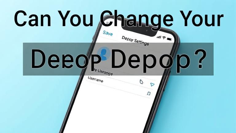 Alt text: Smartphone screen showing Depop profile settings with editable username and "Save" button.
