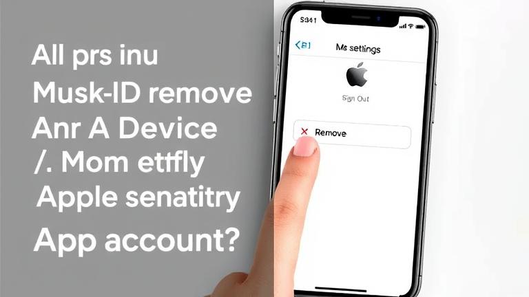alt_text: iPhone screen showing device management with "Remove" button highlighted, sleek Apple style.