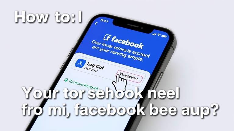 Smartphone screen showing Facebook account removal with a tap on "Log Out" button.