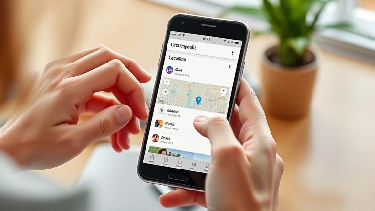 alt_text: Person editing location in Google Photos app on smartphone with map icon.