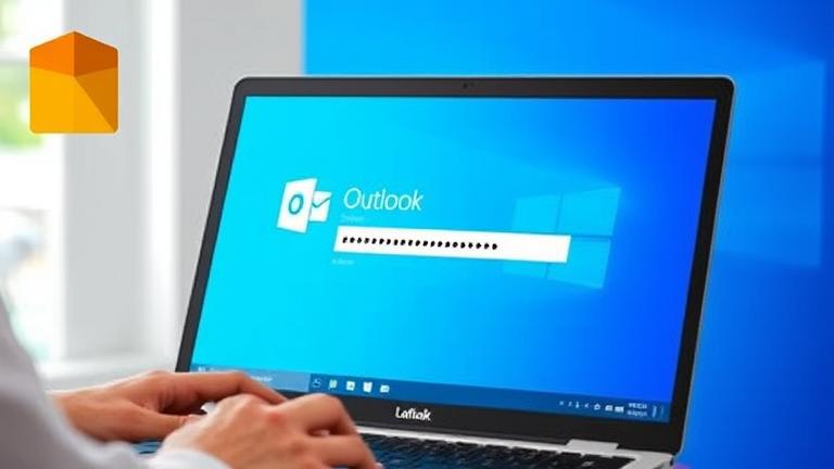 alt_text: Windows 8 Outlook login screen with focus on password; person laptop, security icons.
