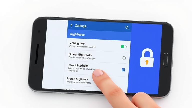 alt_text: Modern Android phone settings screen showing brightness control restrictions with warning icons.