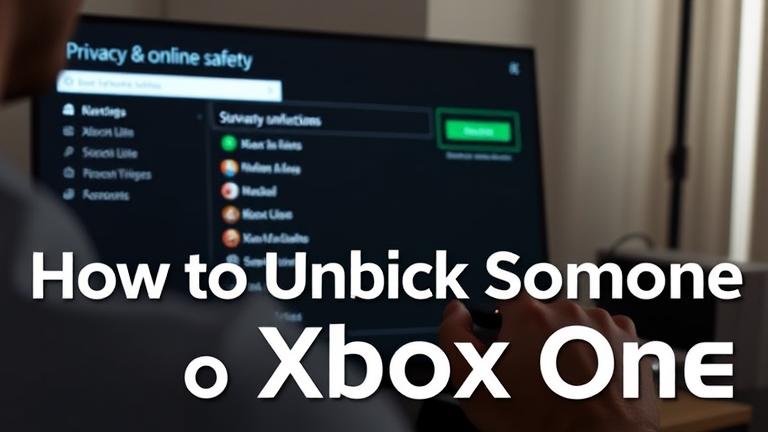 alt_text: Guide to unblocking on Xbox One with interface focus and social connection hints.