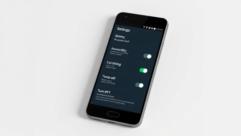 alt_text: Android settings menu showing RTT toggle turned off for disabling Real-Time Text.