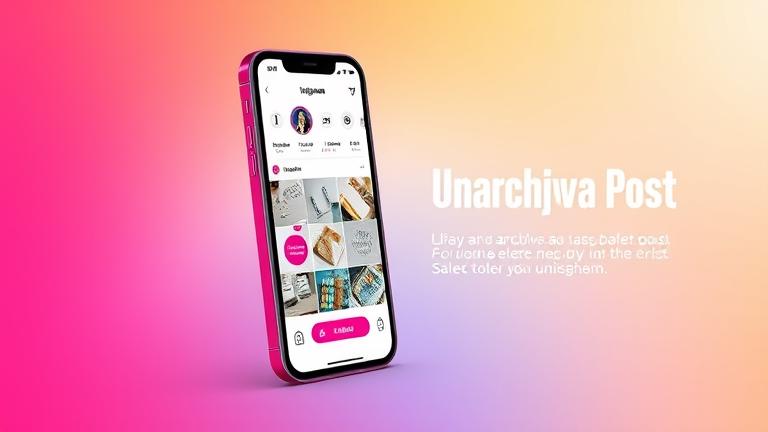 alt_text: Instagram app on phone showing how to unarchive a post with clear UI and menu options.