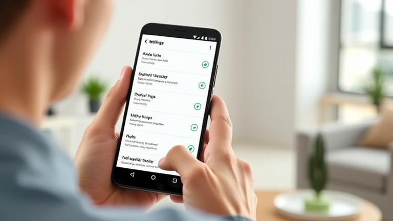 alt_text: Person sets VLC as default on Android in a modern home, guiding through settings.