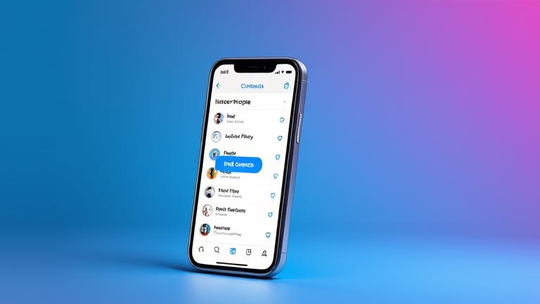 alt_text: Smartphone screen showing Instagram's contacts feature, with 'Find Contacts' button and profiles.