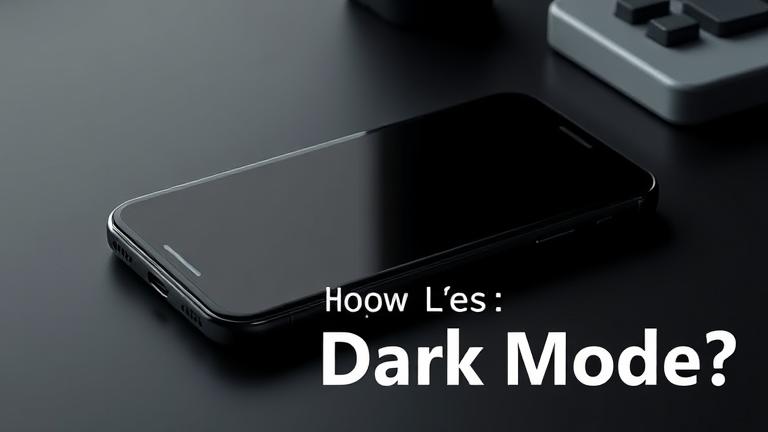 alt_text: iPhone screen in Dark Mode with minimalist workspace and clear title.