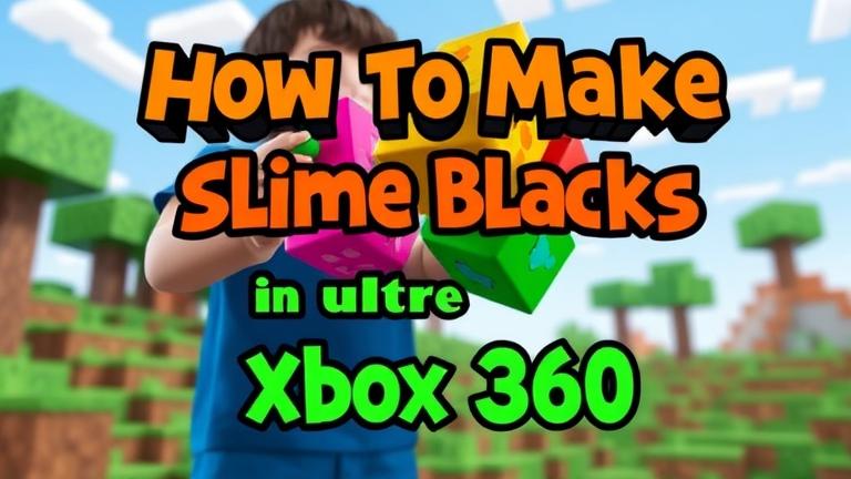 alt_text: Minecraft Xbox 360 cover with player building colorful slime blocks in vibrant world.