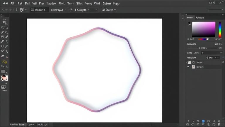 alt_text: Illustrator workspace showing a shape with feathered, faded edges and editing tools.