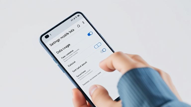 Android 10 settings screen showing data usage, limits, and user interaction for managing mobile data.