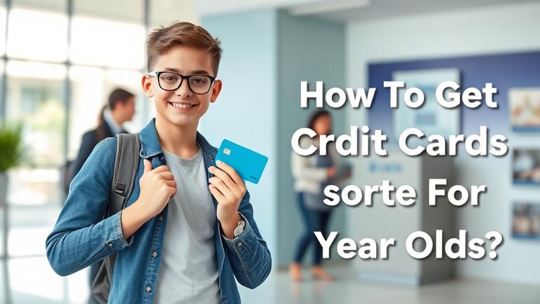 Teenager with credit card in front of bank, promoting responsible financial education.