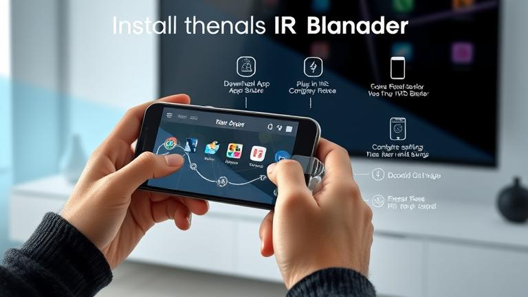 alt_text: Demonstration of installing an IR blaster on an Android device step-by-step.