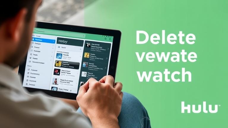alt_text: Person managing Hulu viewing history on a device, highlighting privacy control steps.