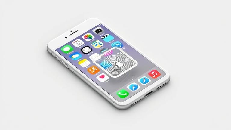 alt_text: iPhone 6 Plus with lock icon overlay, showing app icons and sleek design, highlighting app security.