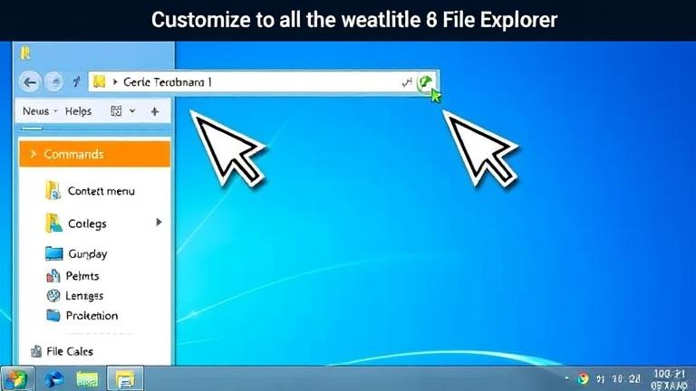 alt_text: Windows 8 desktop with File Explorer’s Quick Access Toolbar being customized.