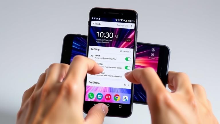 alt_text: Android screen showing animated GIF wallpaper setup with user navigating settings, vibrant colors.