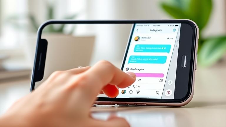 alt_text: Instagram DM convo on phone with thoughtful user reaction, vibrant modern aesthetic.