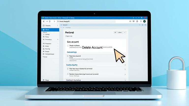 alt_text: Laptop screen shows Spectrum email deletion process with settings and delete option.