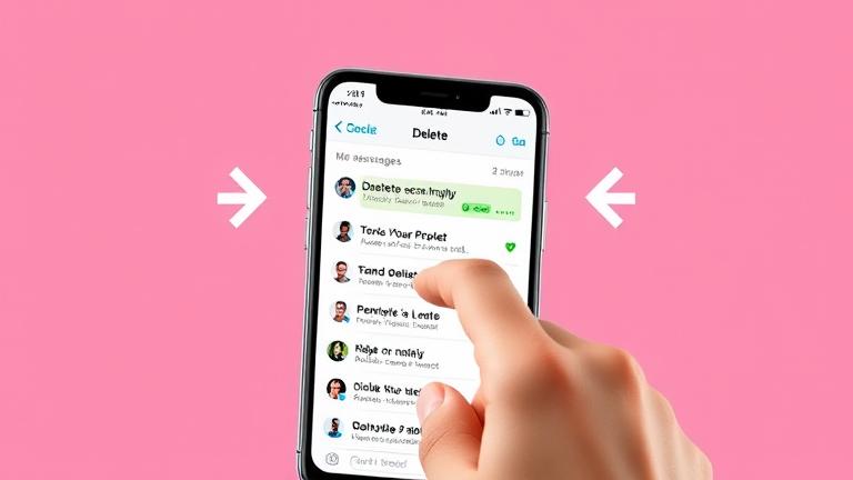 alt_text: Smartphone screen showing Kik chat with messages deleting from both sides, symbols emphasize removal.