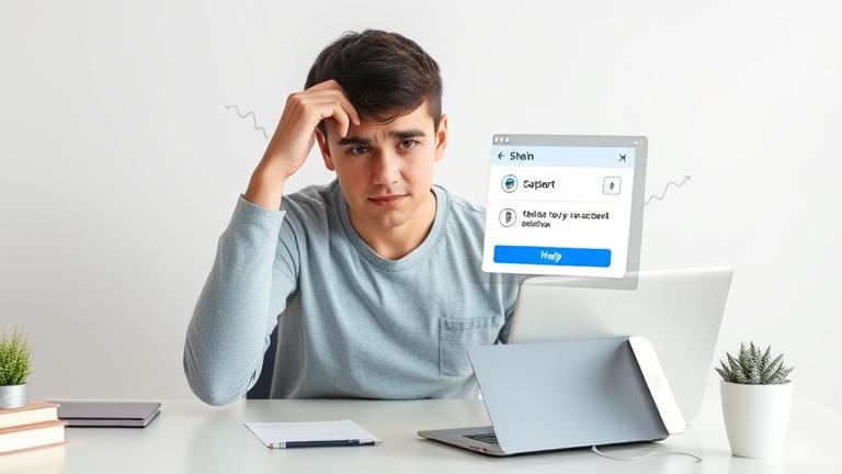 alt_text: Young adult frustrated while trying to delete Shein account on phone, with support chat open.