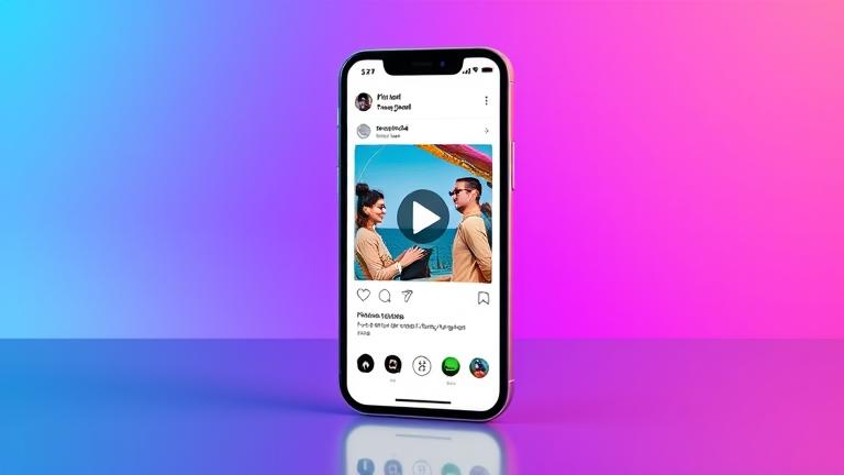 alt_text: Smartphone screen showing an Instagram story reel with sharing options and vibrant background.