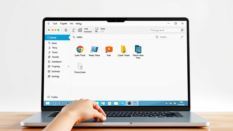 alt_text: Person deleting Garena files via file manager on laptop screen, clean and professional.