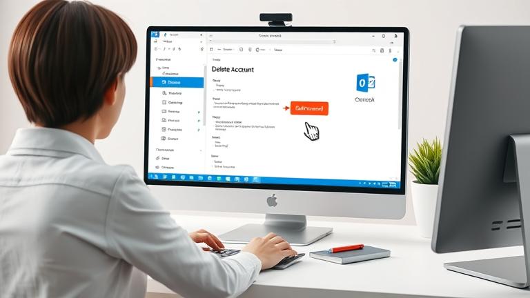 alt_text: User deletes Hotmail account on Outlook, highlighting ease of email management.