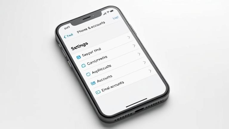 alt_text: iPhone screen showing "Passwords & Accounts" in Settings, tutorial on removing email accounts.