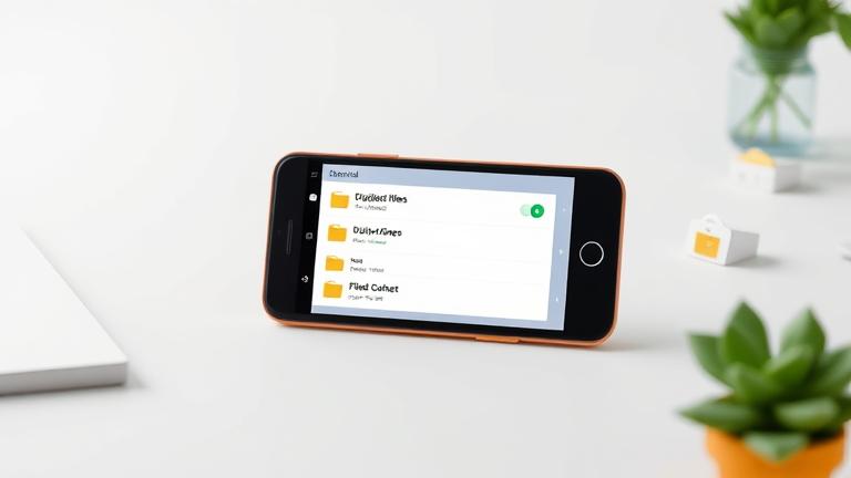 alt_text: Modern Android phone with file manager, showing duplicate files selected for deletion.